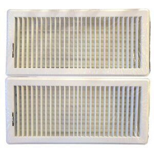 *NEW* 2-Pack Air Register Floor Vents, Floor Register 6'' x 14'' White